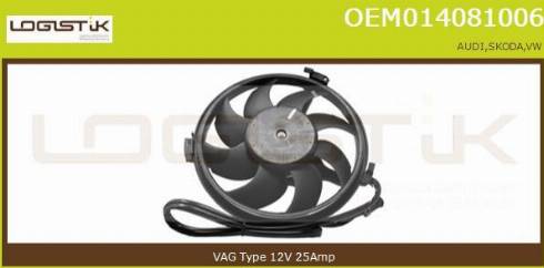 LGK OEM014081006 - Electric Motor, radiator fan autospares.lv