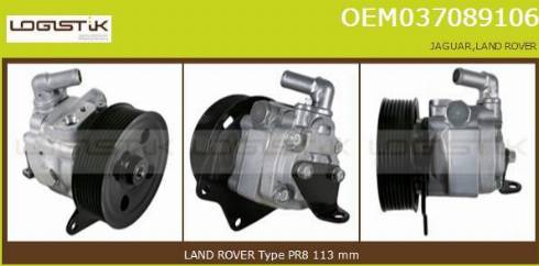 LGK OEM037089106 - Hydraulic Pump, steering system autospares.lv