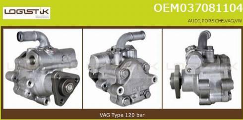 LGK OEM037081104 - Hydraulic Pump, steering system autospares.lv