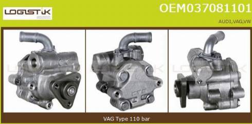 LGK OEM037081101 - Hydraulic Pump, steering system autospares.lv