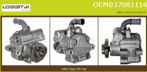 LGK OEM037081114 - Hydraulic Pump, steering system autospares.lv