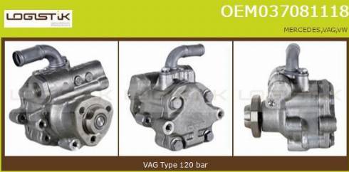 LGK OEM037081118 - Hydraulic Pump, steering system autospares.lv