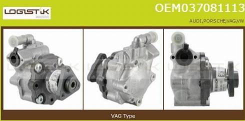 LGK OEM037081113 - Hydraulic Pump, steering system autospares.lv