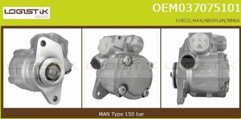 LGK OEM037075101 - Hydraulic Pump, steering system autospares.lv