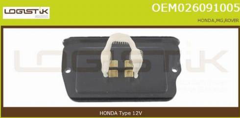 LGK OEM026091005 - Resistor, interior blower autospares.lv