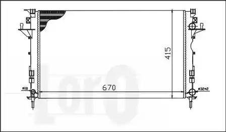 Loro 042-017-0009 - Radiator, engine cooling autospares.lv