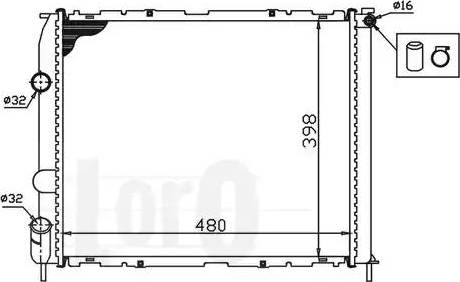 Loro 042-017-0007 - Radiator, engine cooling autospares.lv