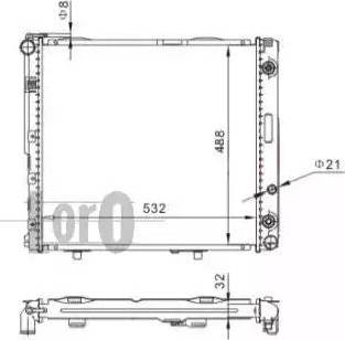 Loro 054-017-0044 - Radiator, engine cooling autospares.lv