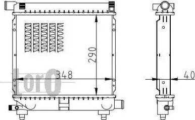 Loro 054-017-0040-B - Radiator, engine cooling autospares.lv