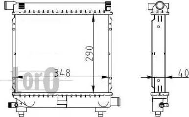 Loro 054-017-0040 - Radiator, engine cooling autospares.lv