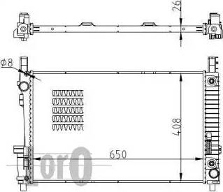 Loro 054-017-0050-B - Radiator, engine cooling autospares.lv