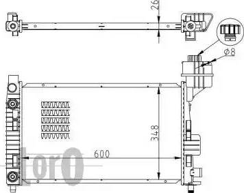 Loro 054-017-0014-B - Radiator, engine cooling autospares.lv