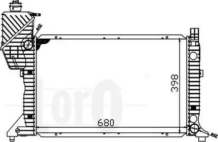 Loro 054-017-0016 - Radiator, engine cooling autospares.lv