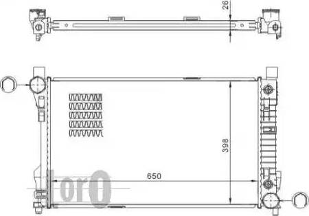 Loro 054-017-0011-B - Radiator, engine cooling autospares.lv