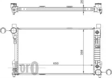 Loro 054-017-0011 - Radiator, engine cooling autospares.lv