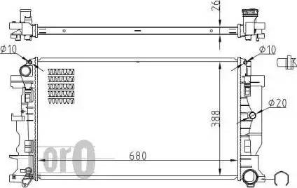 Loro 054-017-0035-B - Radiator, engine cooling autospares.lv