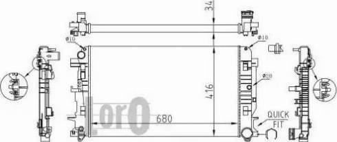 Loro 054-017-0035 - Radiator, engine cooling autospares.lv