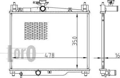 Loro 051-017-0013-B - Radiator, engine cooling autospares.lv