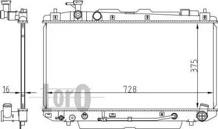 Loro 051-017-0029 - Radiator, engine cooling autospares.lv