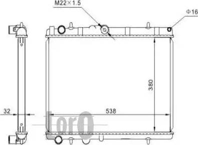 Loro 009-017-0045 - Radiator, engine cooling autospares.lv