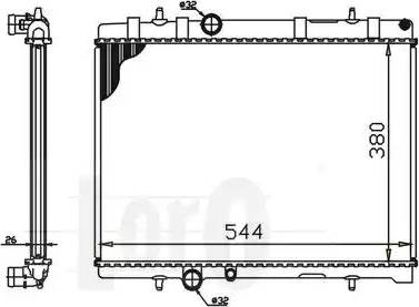 Loro 009-017-0043 - Radiator, engine cooling autospares.lv