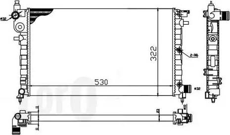 Loro 009-017-0026 - Radiator, engine cooling autospares.lv