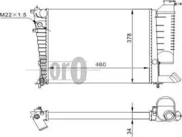 Loro 009-017-0022 - Radiator, engine cooling autospares.lv