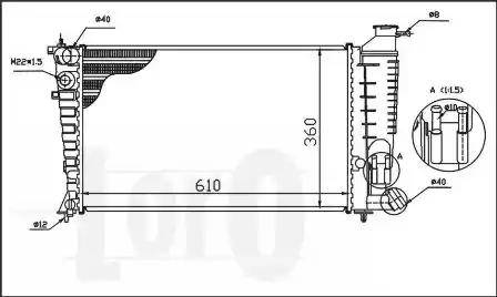 Loro 009-017-0027 - Radiator, engine cooling autospares.lv