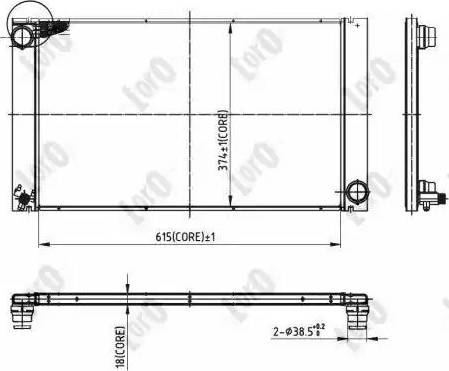 Loro 004-017-0041-B - Radiator, engine cooling autospares.lv