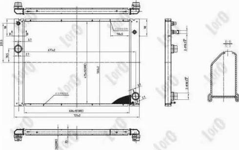 Loro 004-017-0038-B - Radiator, engine cooling autospares.lv