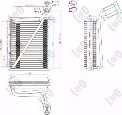 Loro 003-020-0001 - Evaporator, air conditioning autospares.lv