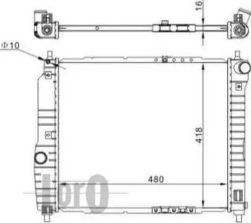 Loro 007-017-0002 - Radiator, engine cooling autospares.lv