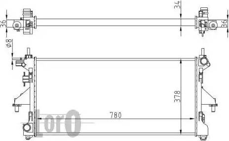 Loro 016-017-0060 - Radiator, engine cooling autospares.lv