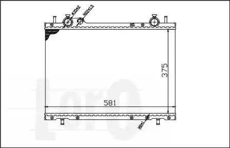 Loro 016-017-0032 - Radiator, engine cooling autospares.lv