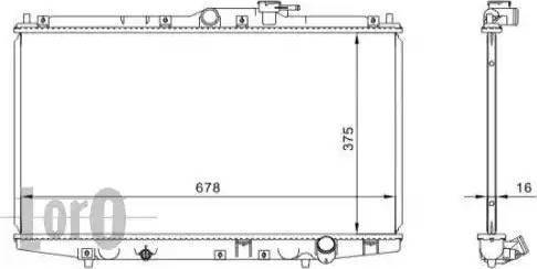 Loro 018-017-0005 - Radiator, engine cooling autospares.lv