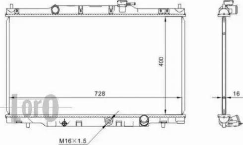 Loro 018-017-0023-B - Radiator, engine cooling autospares.lv