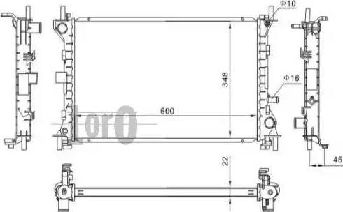 Loro 017-017-0031 - Radiator, engine cooling autospares.lv