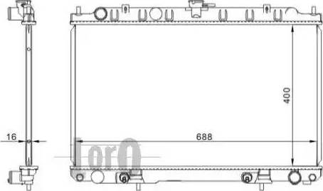 Loro 035-017-0001 - Radiator, engine cooling autospares.lv