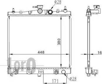 Loro 035-017-0018 - Radiator, engine cooling autospares.lv