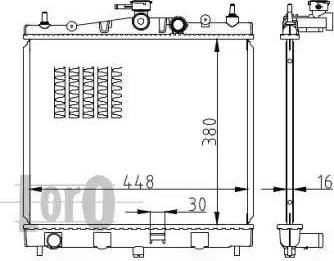 Loro 035-017-0013-B - Radiator, engine cooling autospares.lv