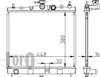 Loro 035-017-0013 - Radiator, engine cooling autospares.lv