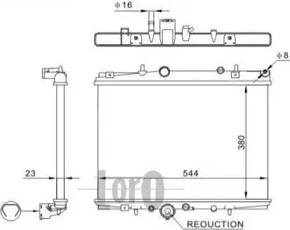 Loro 038-017-0002 - Radiator, engine cooling autospares.lv