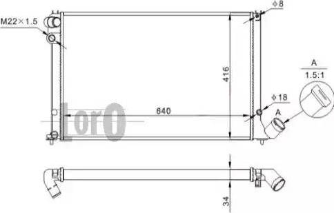 Loro 038-017-0024 - Radiator, engine cooling autospares.lv