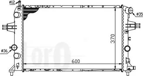 Loro 037-017-0049 - Radiator, engine cooling autospares.lv