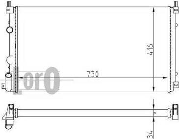 Loro 037-017-0064 - Radiator, engine cooling autospares.lv