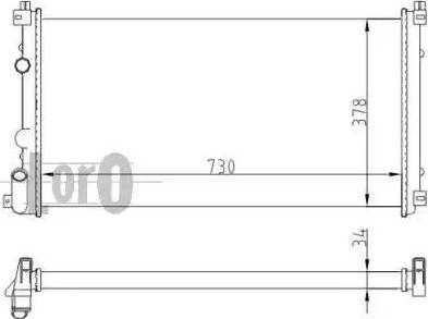 Loro 037-017-0065 - Radiator, engine cooling autospares.lv