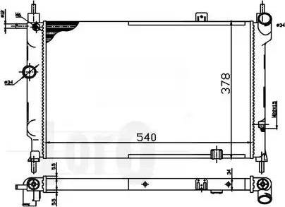 Loro 037-017-0006 - Radiator, engine cooling autospares.lv