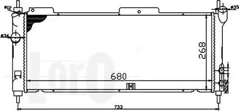 Loro 037-017-0011 - Radiator, engine cooling autospares.lv