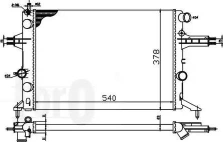 Loro 037-017-0022 - Radiator, engine cooling autospares.lv