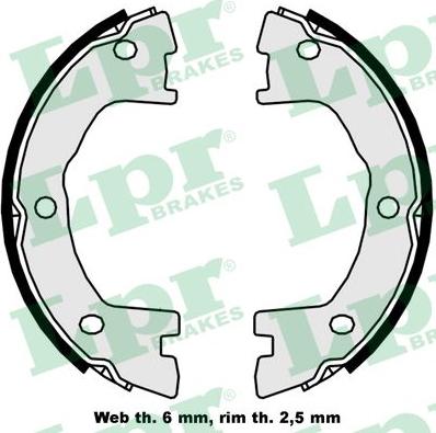 LPR 09250 - Brake Shoe Set, parking brake autospares.lv